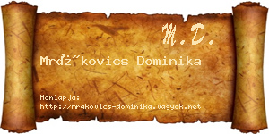 Mrákovics Dominika névjegykártya